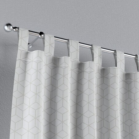 Zasłona na szelkach 1 szt. 130x245 wzór sześcianów na białym tle