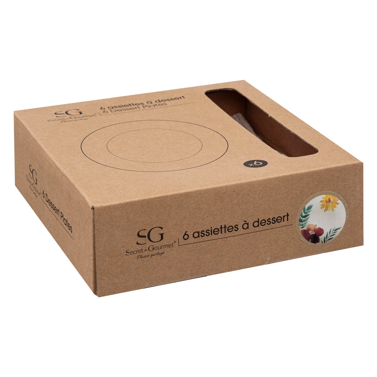 Talerzyki deserowe MARGAUX, porcelanowe, 6 sztuk x Ø19 cm