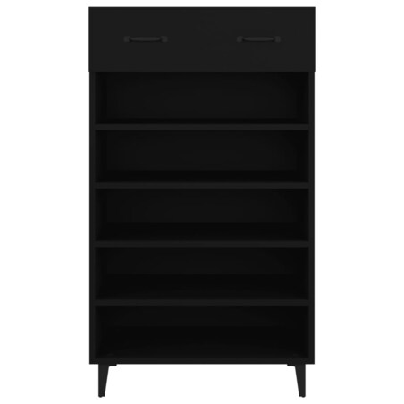 vidaXL Szafka na buty, czarna, 60x35x105 cm, materiał drewnopochodny