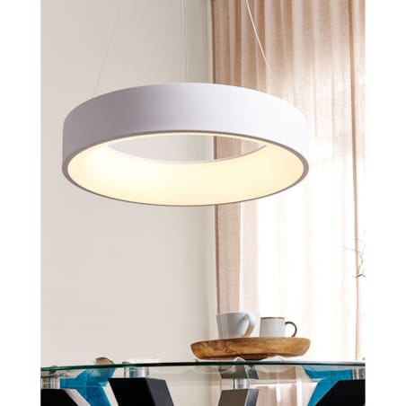 Lampa wisząca LED metalowa biała LENYA