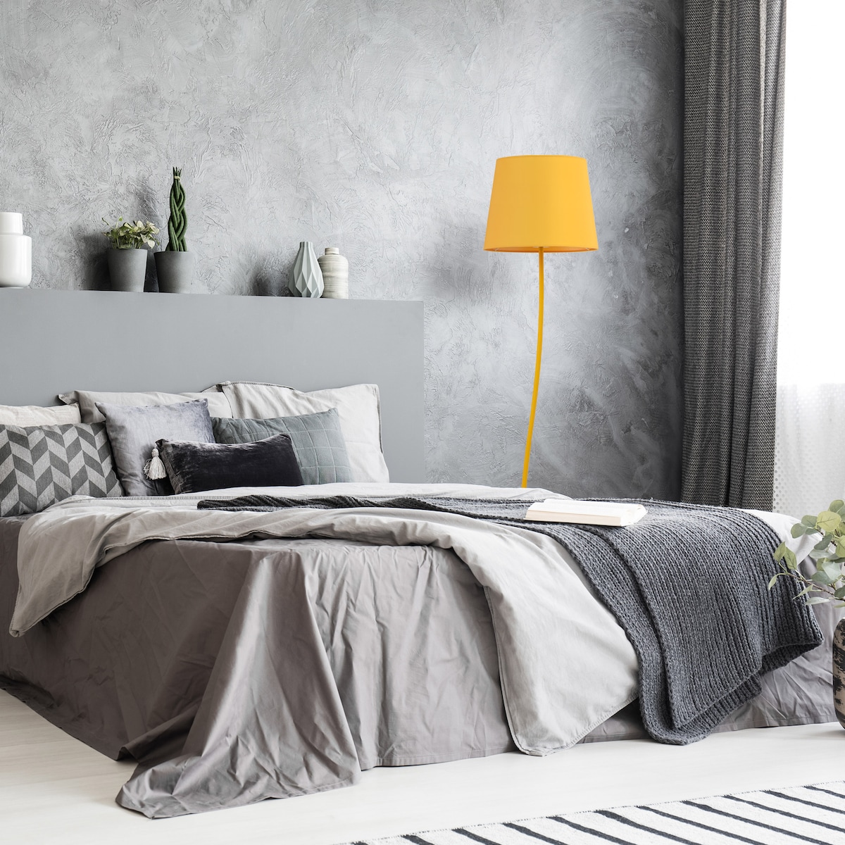 Lampa podłogowa TK Lighting NICOLA YELLOW 6645 żółto-złota E27 150 cm do salonu
