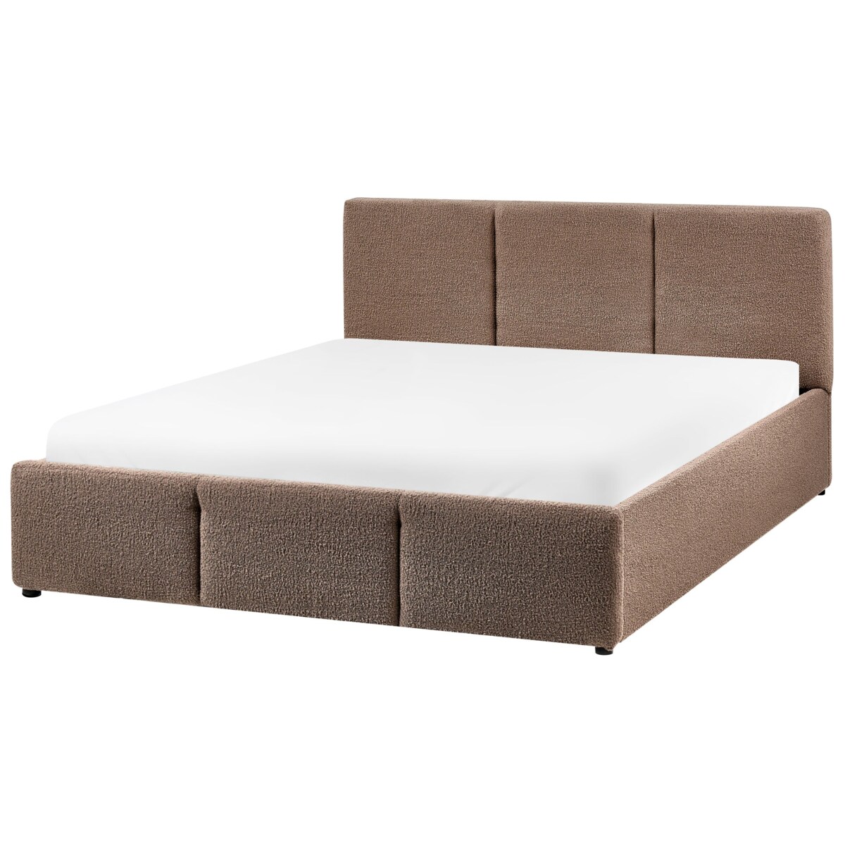 Łóżko z pojemnikiem Boucle BOUSSE 140 x 200 cm Beżowoszary