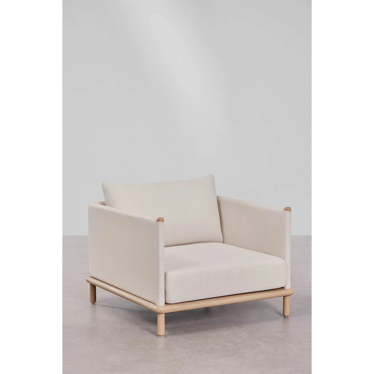 Zestaw ogrodowy: 3-osobowa sofa, 2 fotele i 2 okrągłe stoliki z drewna akacji Olivia