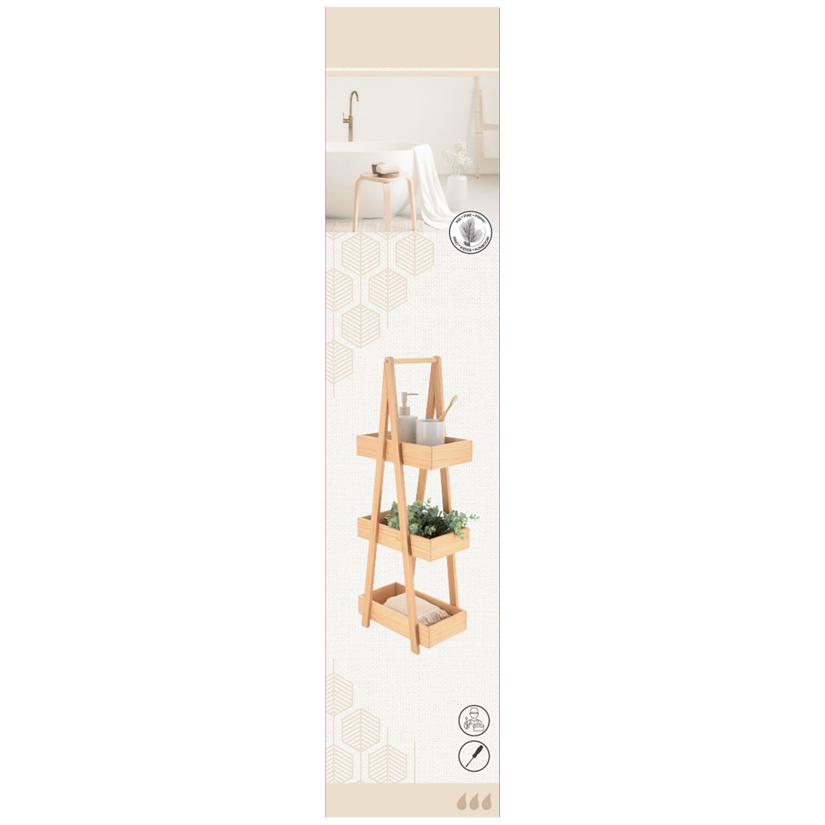 Wąski regał bambusowy JAPANDI, Bambus/MDF, 19 x 30 x 81 cm