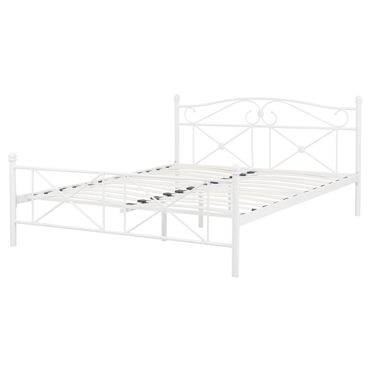 Łóżko metalowe 160 x 200 cm białe RODEZ
