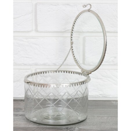 POJEMNIK na drobiazgi SZKLANY retro vintage 13cm