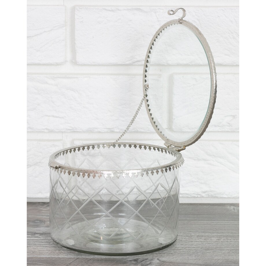 POJEMNIK na drobiazgi SZKLANY retro vintage 13cm