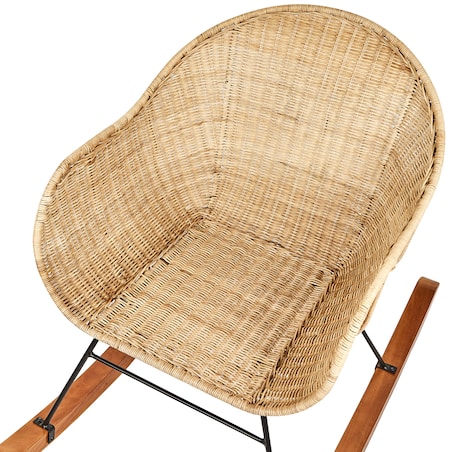 Zestaw 2 foteli bujanych LAVINIO Rattan Naturalny