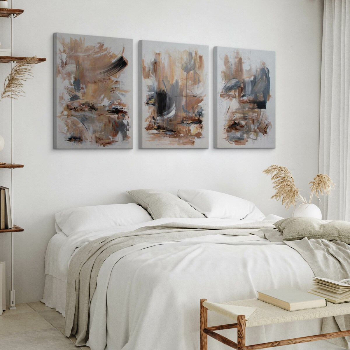 3x Obraz Ścienny Do Salonu Set Abstrakcja Nowoczesny Styl Farba 30x40cm