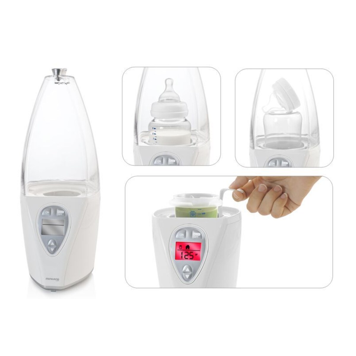 Podgrzewacz z wyświetlaczem do domu i samochodu - srebrny