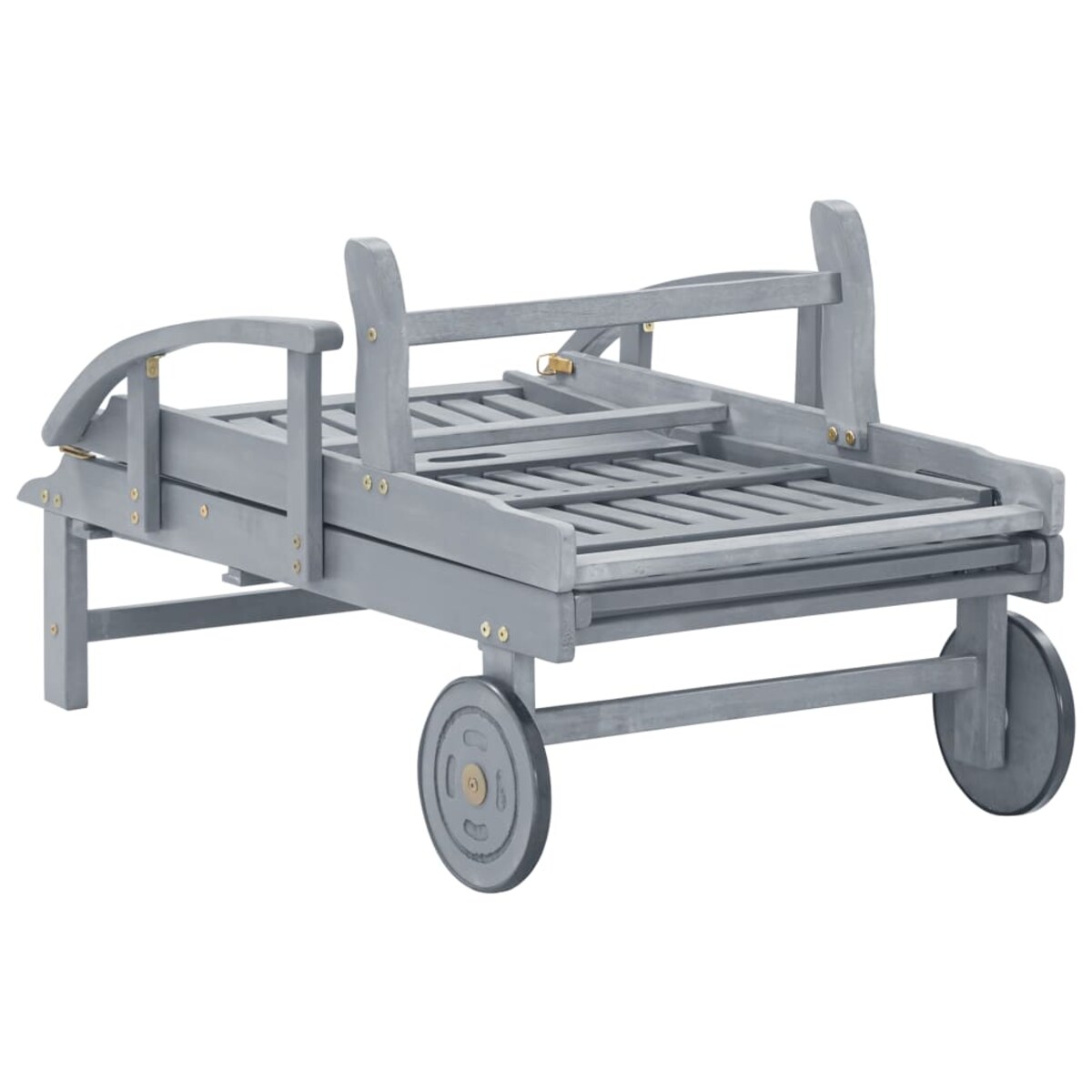 vidaXL Ogrodowy leżak z poduszką, lite drewno akacjowe