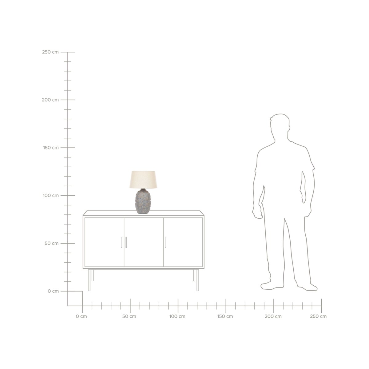 Lampa stołowa ceramiczna szaro-beżowa FERREY