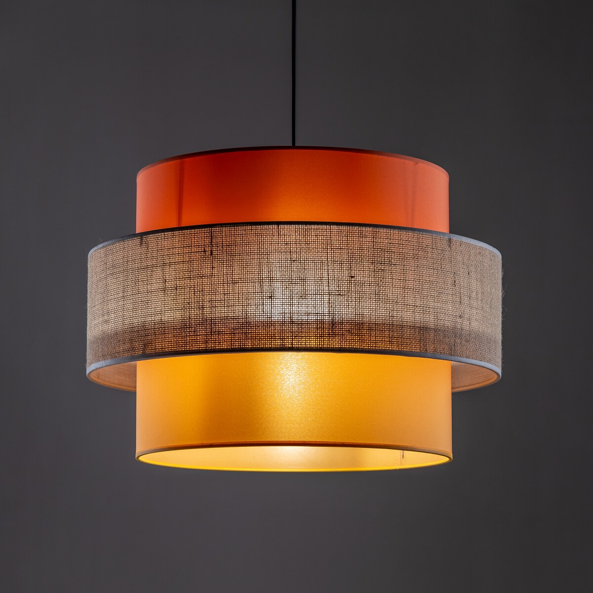 Lampa wisząca TK Lighting TRIO JUTA MIX 2783 jutowa 50 cm E27 regulowana do salonu jadalni kuchni