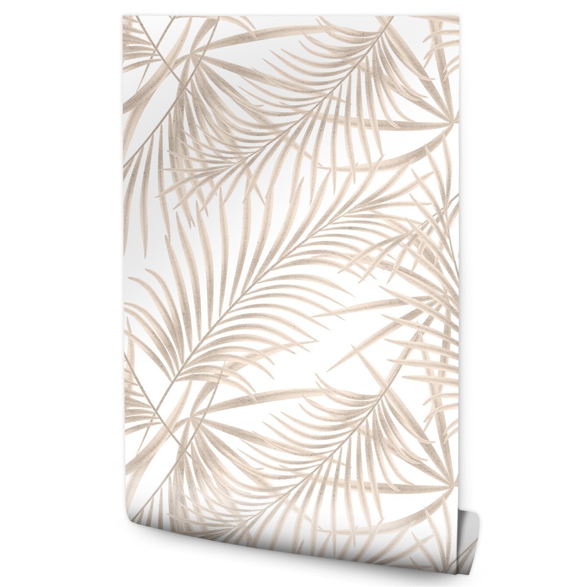 Tapeta Beżowe LIŚCIE Palmy Rośliny Natura