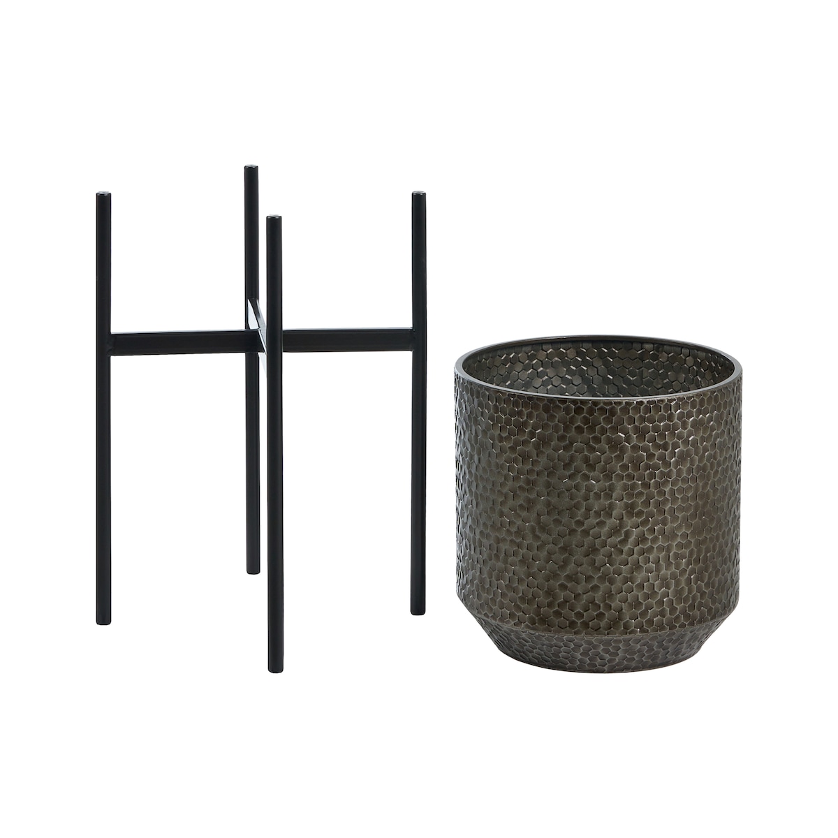Donica na nóżkach ALDOVANDRA 34 cm Metal Czarny