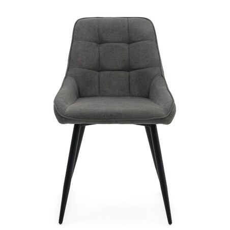 Krzesło LINO tapicerowane szare czarne nogi modne