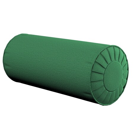 Poduszka wałek z zakładkami, butelkowa zieleń, Ø20 x 50 cm, Loneta