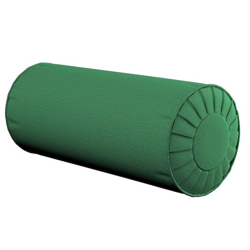 Poduszka wałek z zakładkami, butelkowa zieleń, Ø20 x 50 cm, Loneta