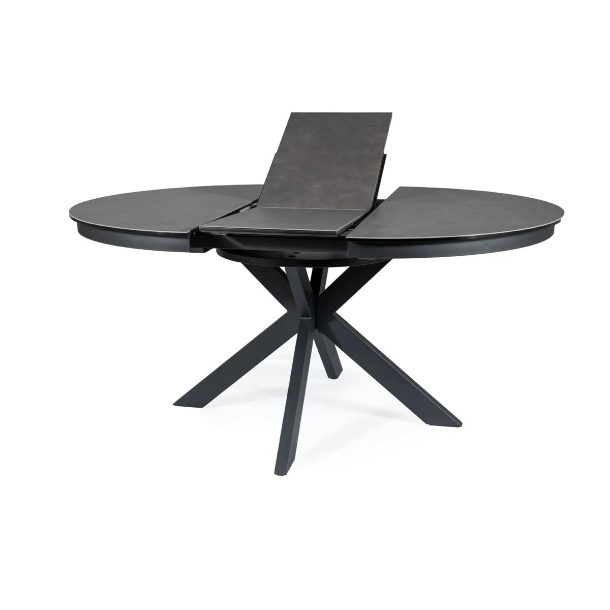 Stół rozkładany PORTO CERAMIC 120(160)x120 ciemnoszary/czarny mat