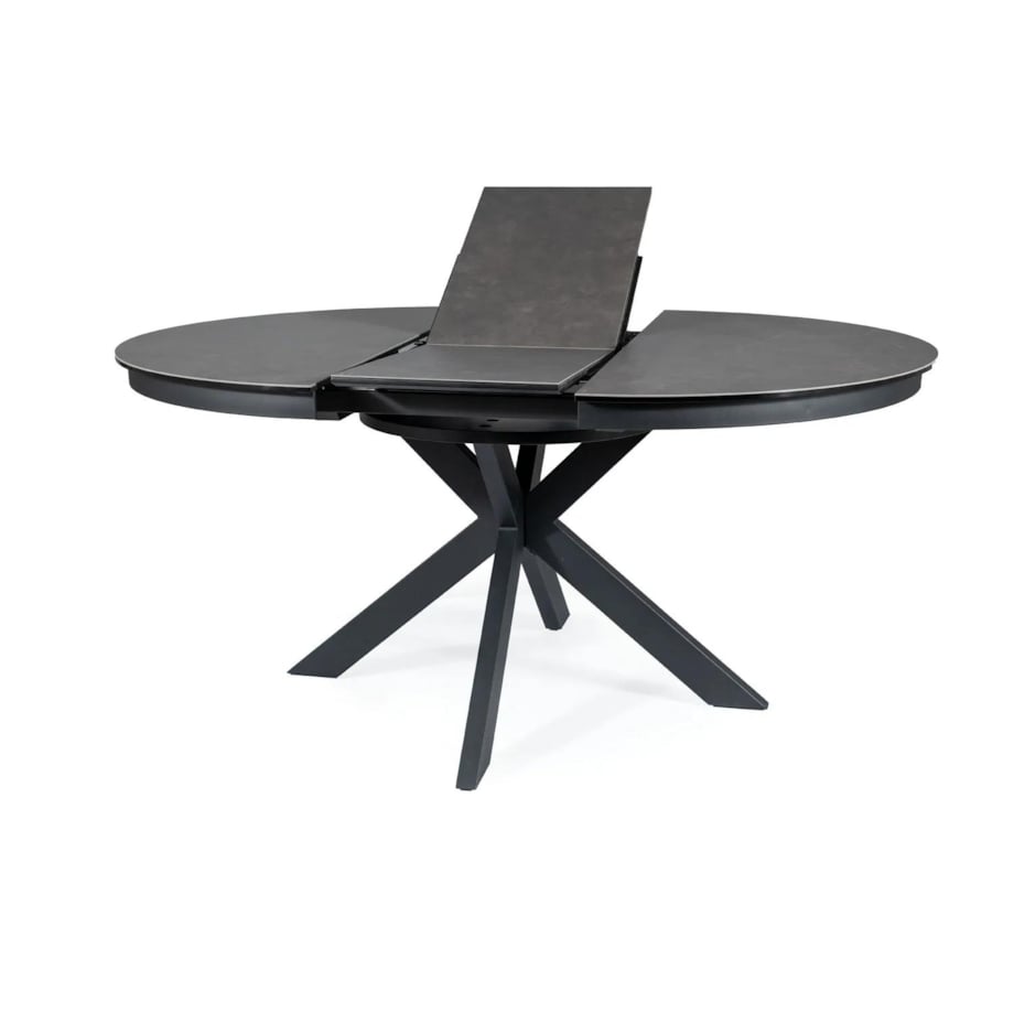 Stół rozkładany PORTO CERAMIC 120(160)x120 ciemnoszary/czarny mat