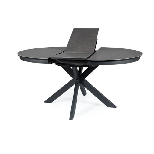 Stół rozkładany PORTO CERAMIC 120(160)x120 ciemnoszary/czarny mat