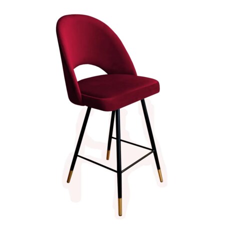 Hoker niski ISKAR VELVET GOLD bordowy