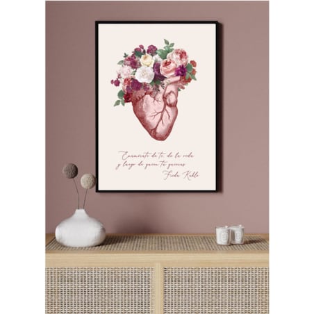 Poster Story, Plakat, Obraz - Frida Kahlo na Kwiatowym Tle, wymiary 30 x 42 cm