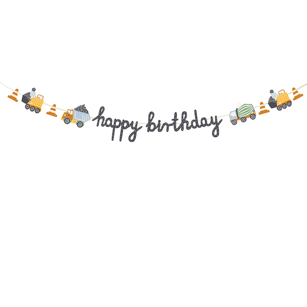 Baner Happy Birthday Pojazdy budowlane, 2m