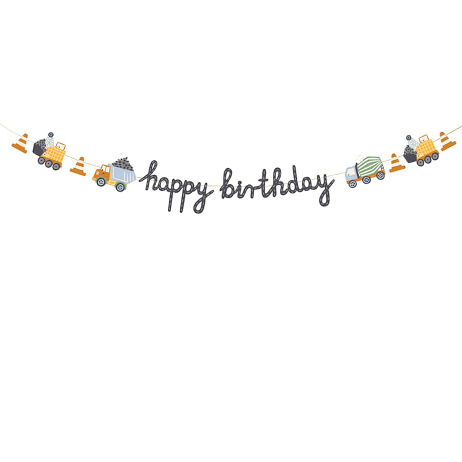 Baner Happy Birthday Pojazdy budowlane, 2m