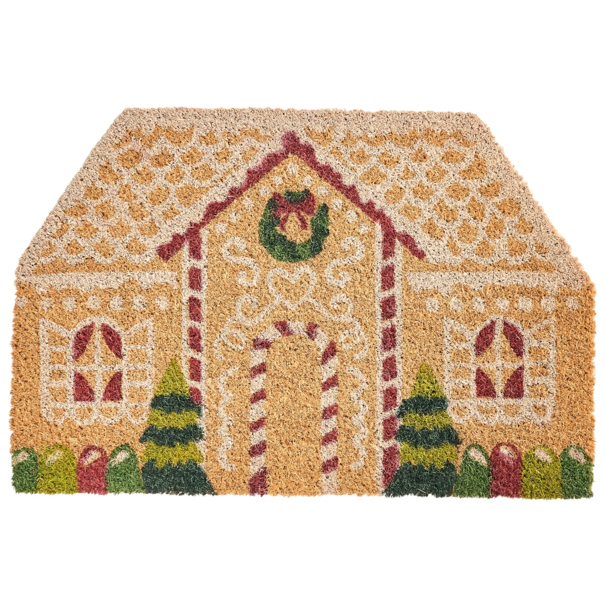 Wycieraczka SELATNA Naturalny 40 x 60 cm Wzór świąteczny Włókno kokosowe