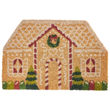 Wycieraczka SELATNA Naturalny 40 x 60 cm Wzór świąteczny Włókno kokosowe