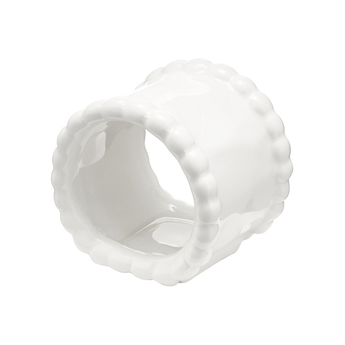 VILLA ITALIA Obrączki na serwetki porcelanowe 6 sztuk MESTIERE WHITE