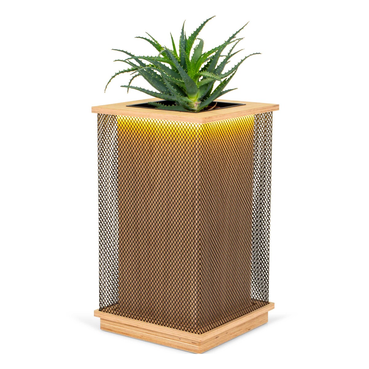 Dębowa donica z lameli DLC LED