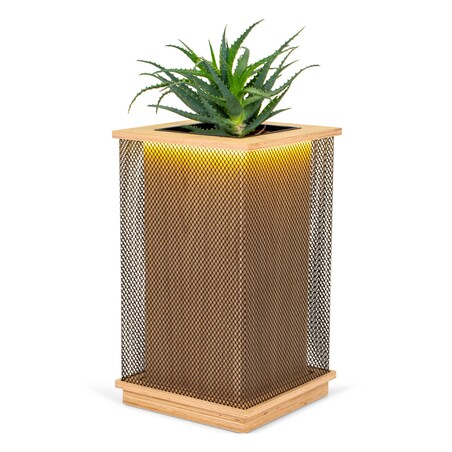 Dębowa donica z lameli DLC LED