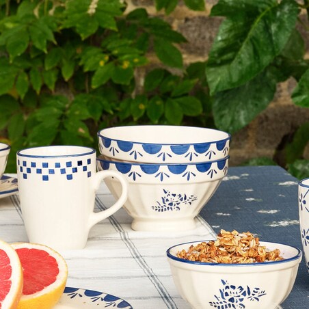MISKA OBIADOWA 14cm kamionkowa niebieska 400ml na przekąski zupę chipsy