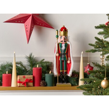 Figurka dekoracyjna HALLSJON Dziadek do orzechów 50 cm Czerowny/ zielony