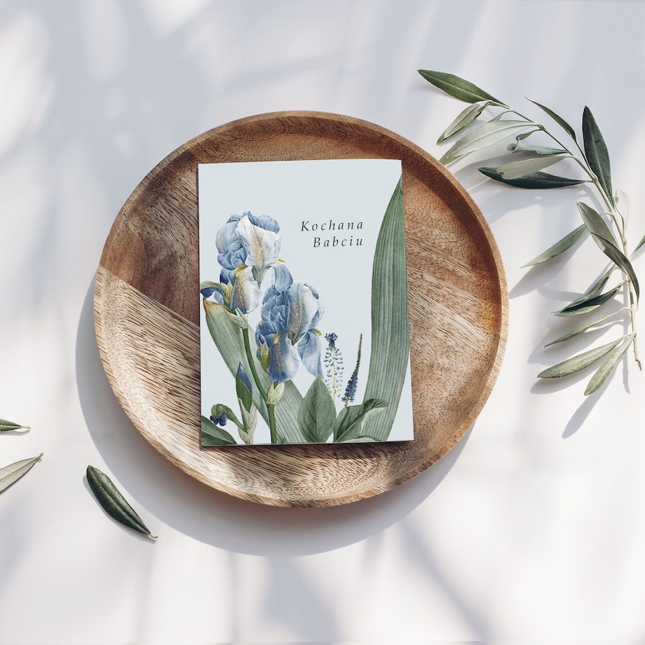 Kartka dla Babci Irysy 12x17cm