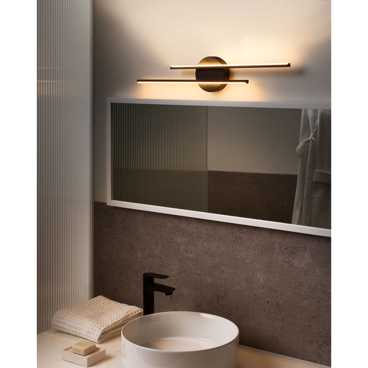 Kinkiet LED obrazowy/łazienkowy TOUQUES Metal Czarny