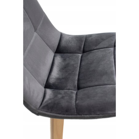 KRZESŁO skandynawskie TAPICEROWANE pikowane do kuchni salonu jadalni szare