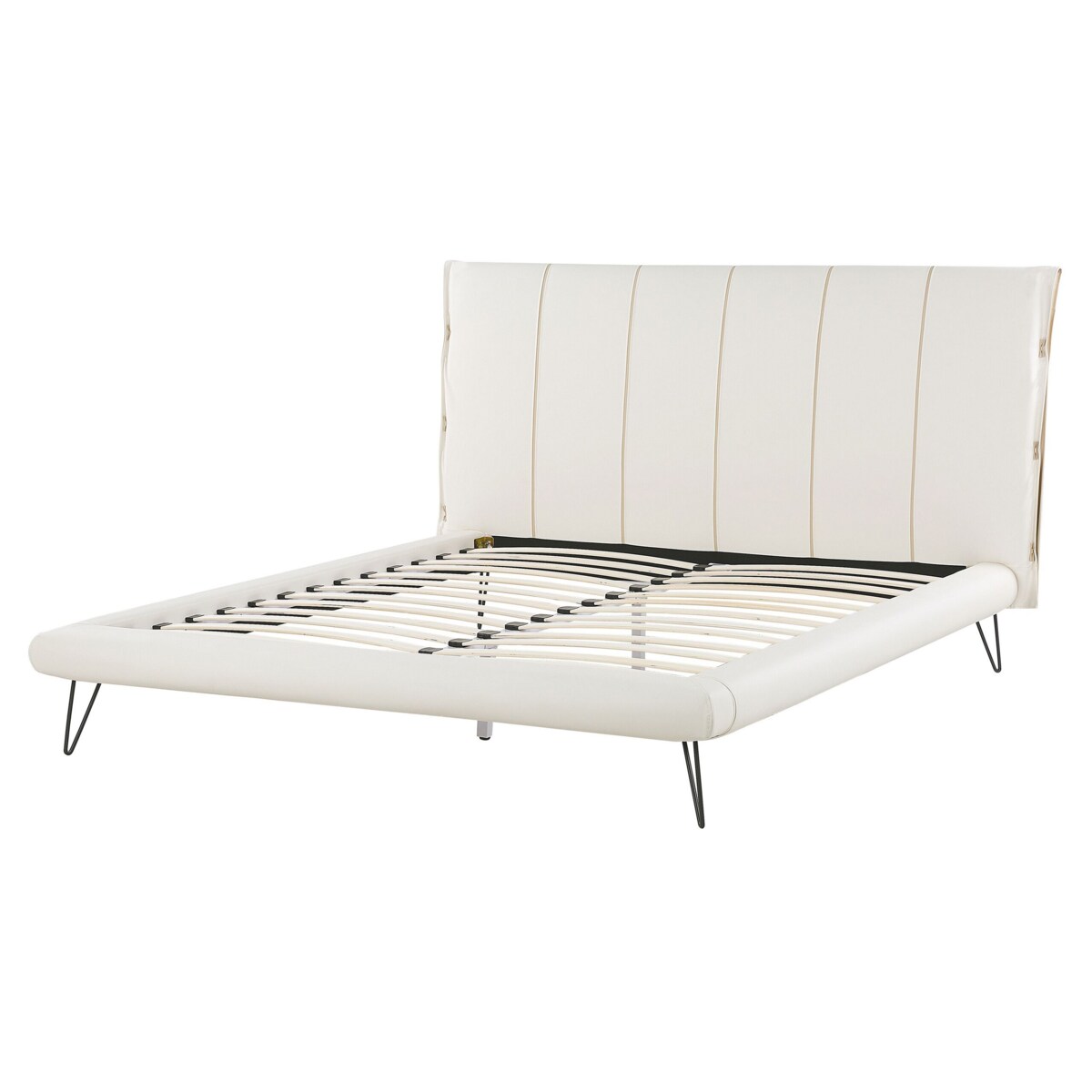 Łóżko ekoskóra 160 x 200 cm białe BETIN