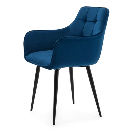 Krzesło tapicerowane welurowe GALLO velvet granatowy