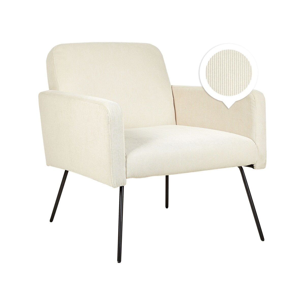 Fotel sztruksowy beżowy NARKEN