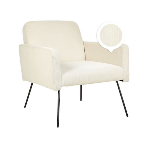 Fotel sztruksowy beżowy NARKEN