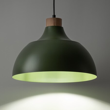 Lampa wisząca skandynawska kopułowa Cap 5665 TK Lighting drewniana zielona