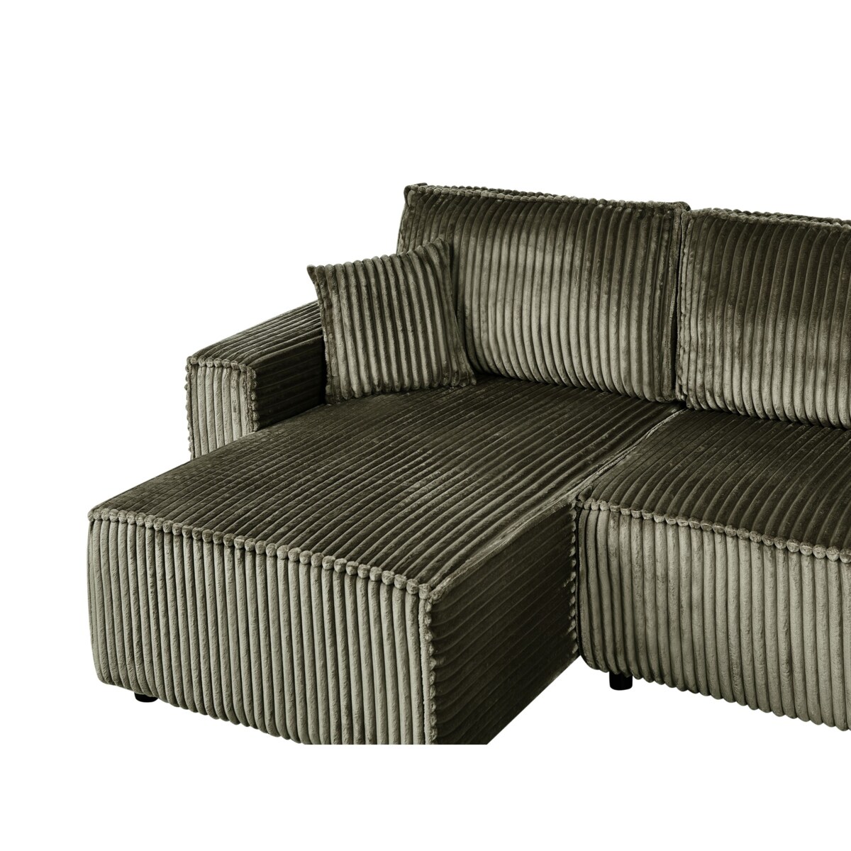 Sofa rozkładana ABACKA Zielony Sztruks Prawostronny