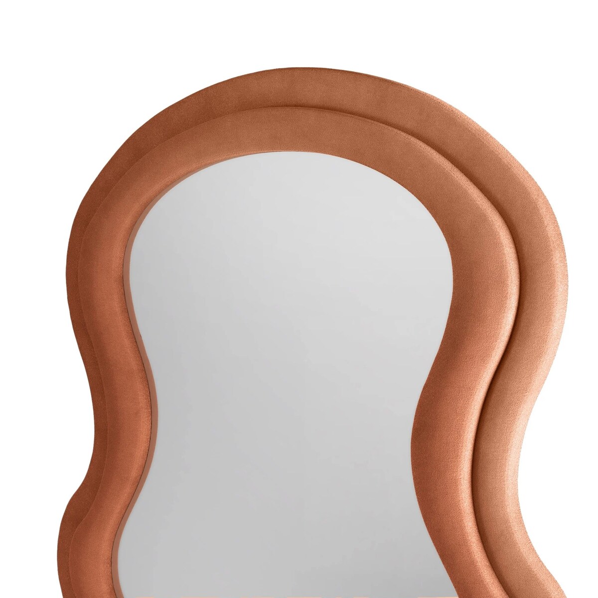 Lustro w falistej ramie aksamitne miedziane 170x60 cm