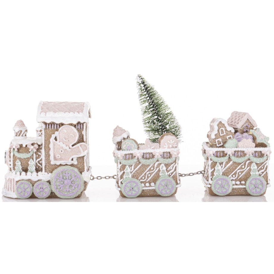 Dekoracja - pociąg piernikowy LED 13x29,5x7 cm TRENATEK