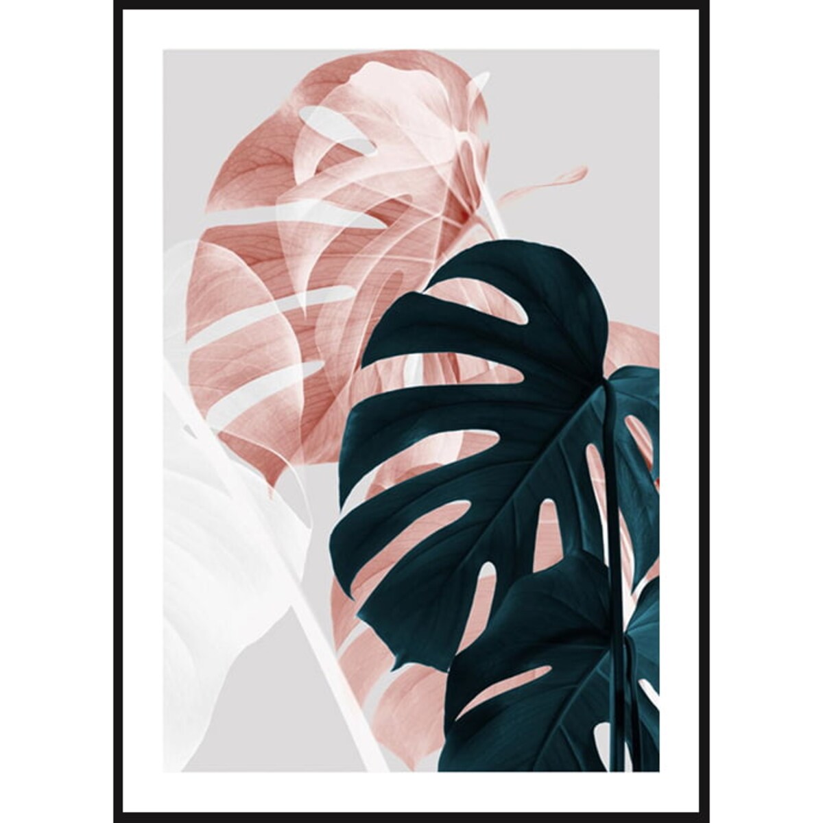 Poster Story, Plakat, Obraz - Różowa Monstera No1, wymiary 70 x 100 cm