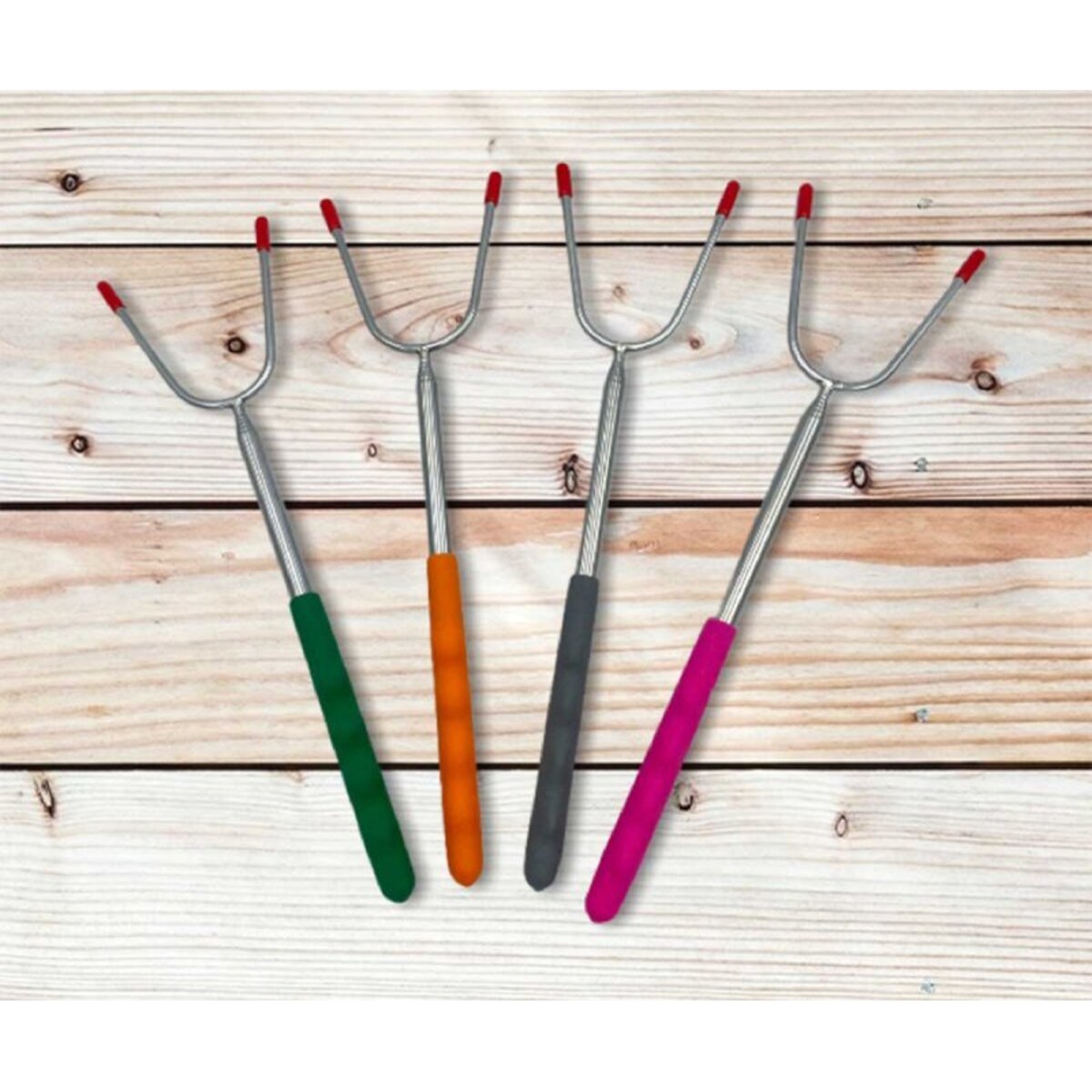 Widelec Kij Teleskopowy Do Ogniska Pieczenia Kiełbasek 4 Szt.