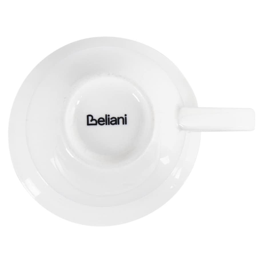 Zestaw 8 filiżanek ze spodkami ELDERBERRY Porcelana Biały